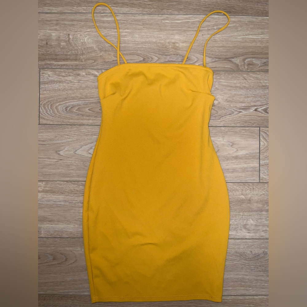 Windsor Yellow Spaghetti Strap Mini Dress